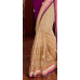 Sensational Beige Colored Embroidered Georgette Net Saree